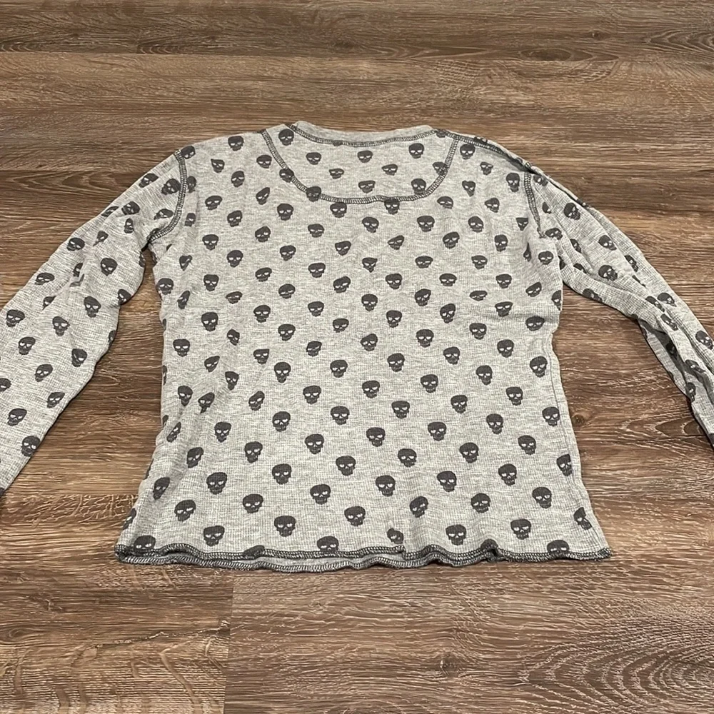 P.J. Salvage Girl’s Gray Skull Pajama Top - 12-14L